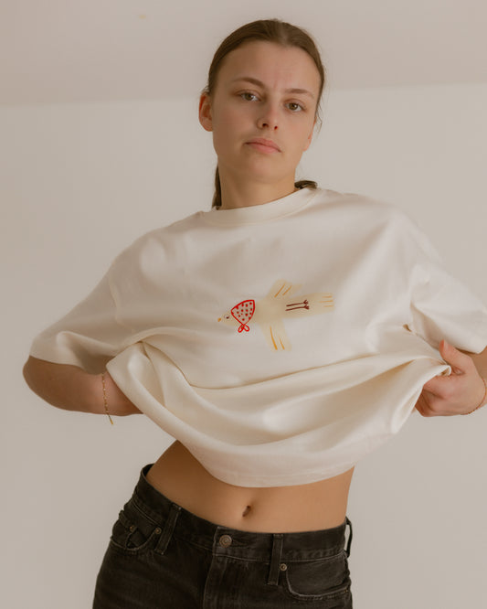 womans bandana bird tee