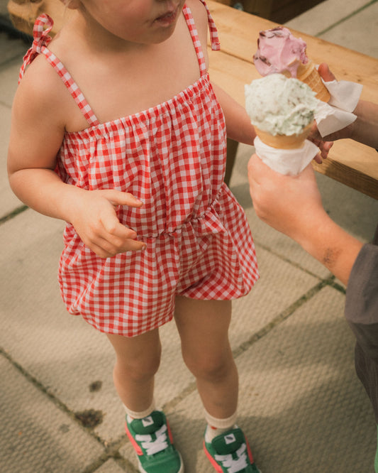 PREORDER strawberry field romper