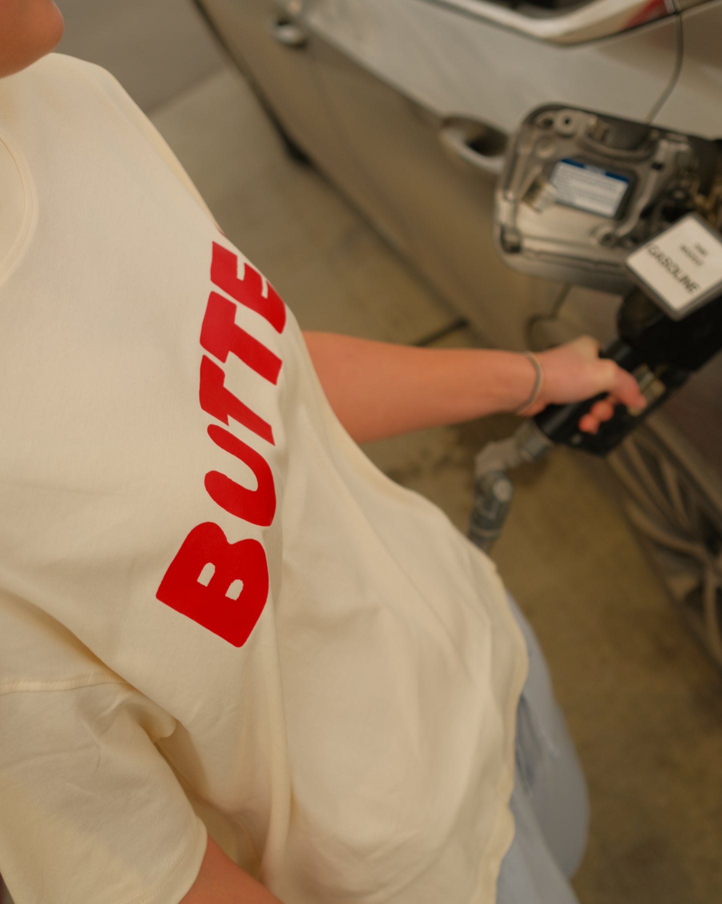 womans red butter tee