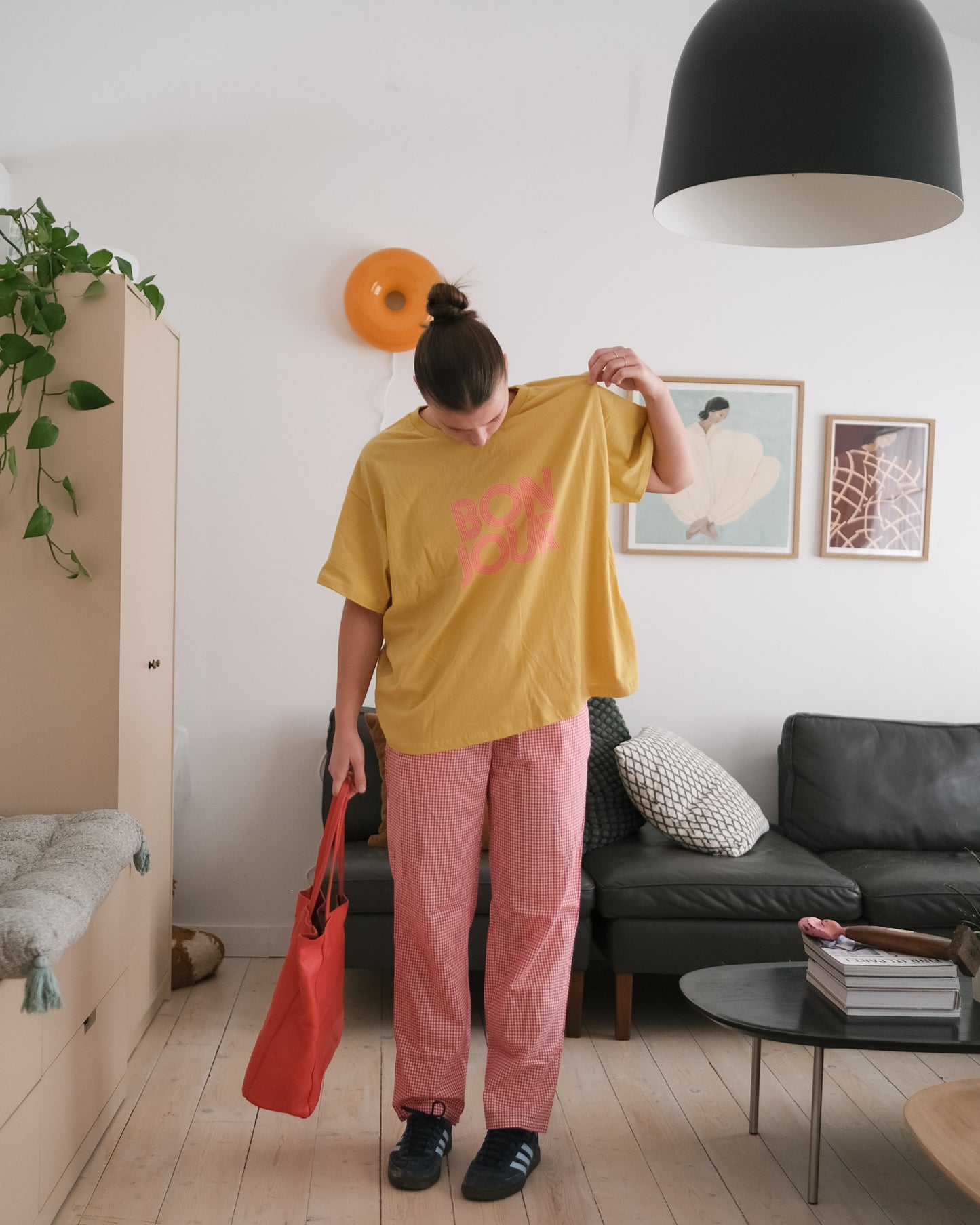 woman's plum butter pants