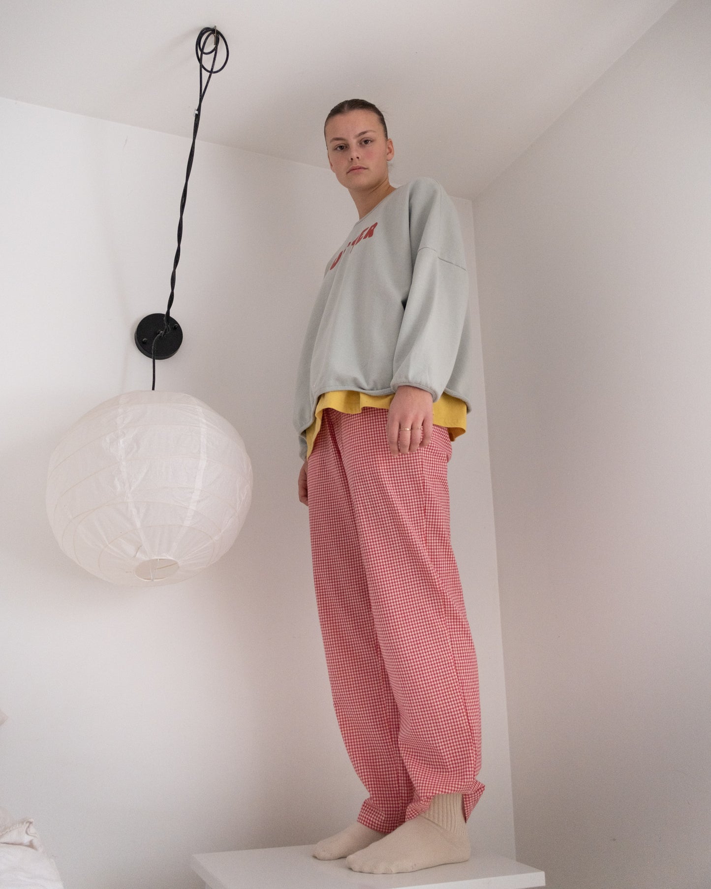 woman's plum butter pants