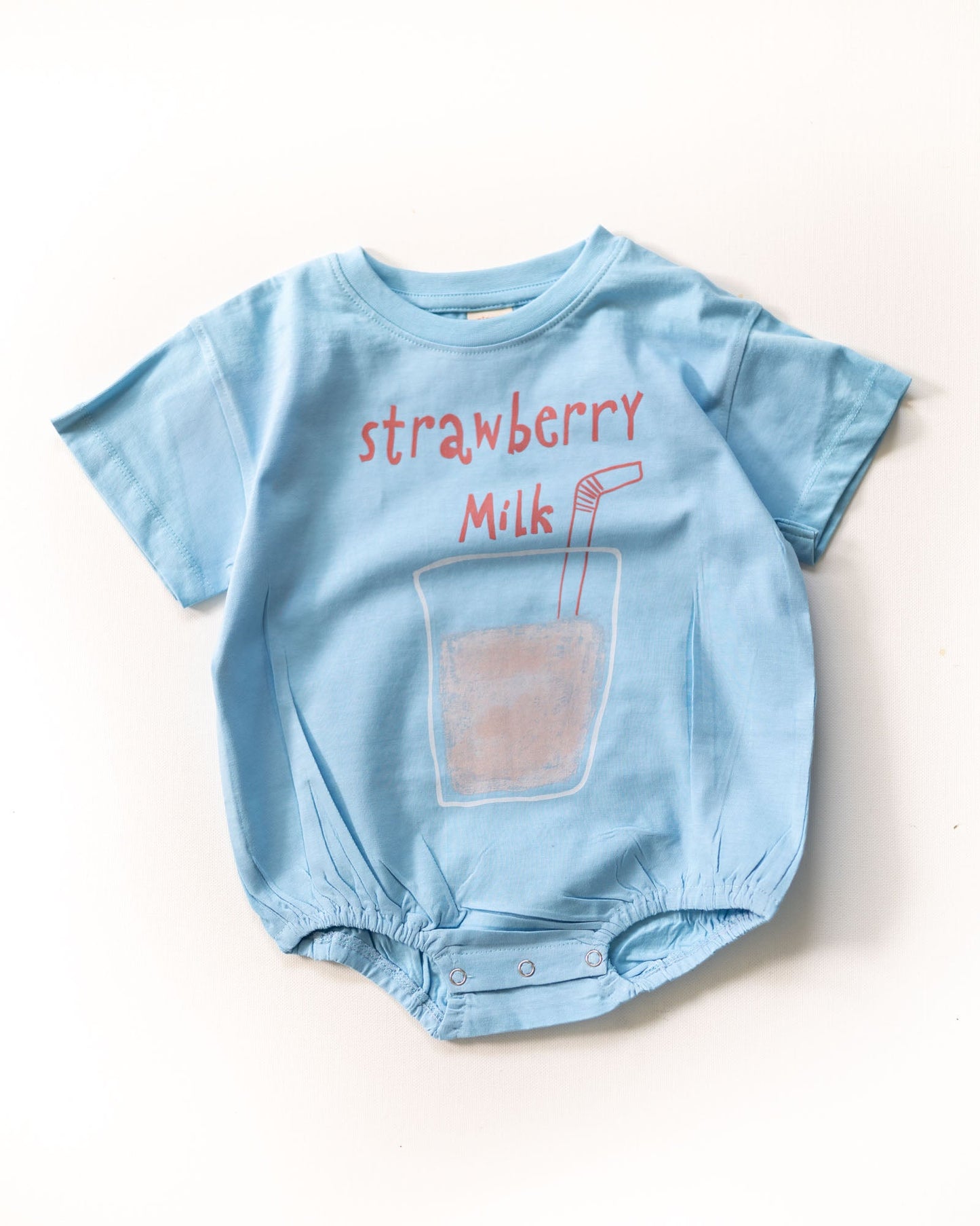 strawberry milk romper - Pigeon said please