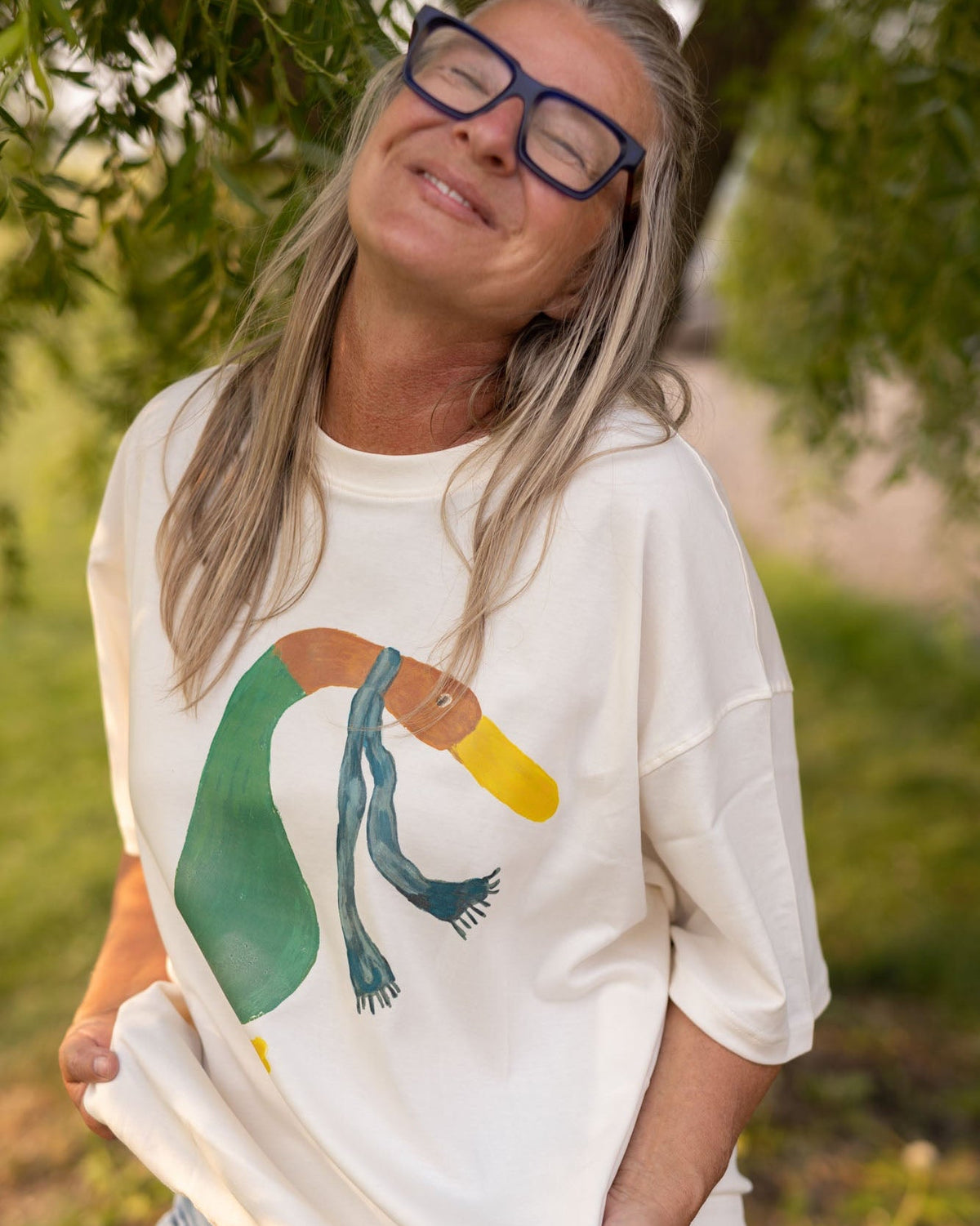 woman's silly goose tee - Pigeon said please