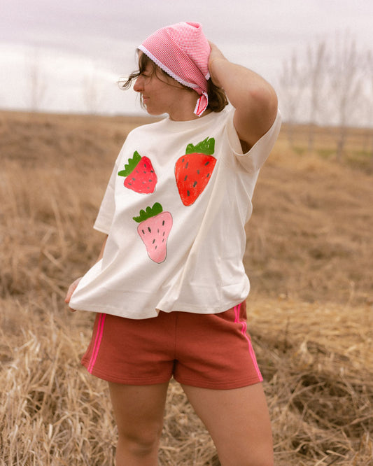 womans straberries tee