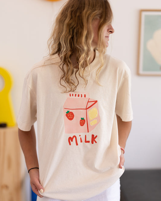 womans strawberry milk tee