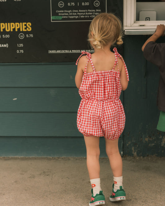 PREORDER strawberry field romper