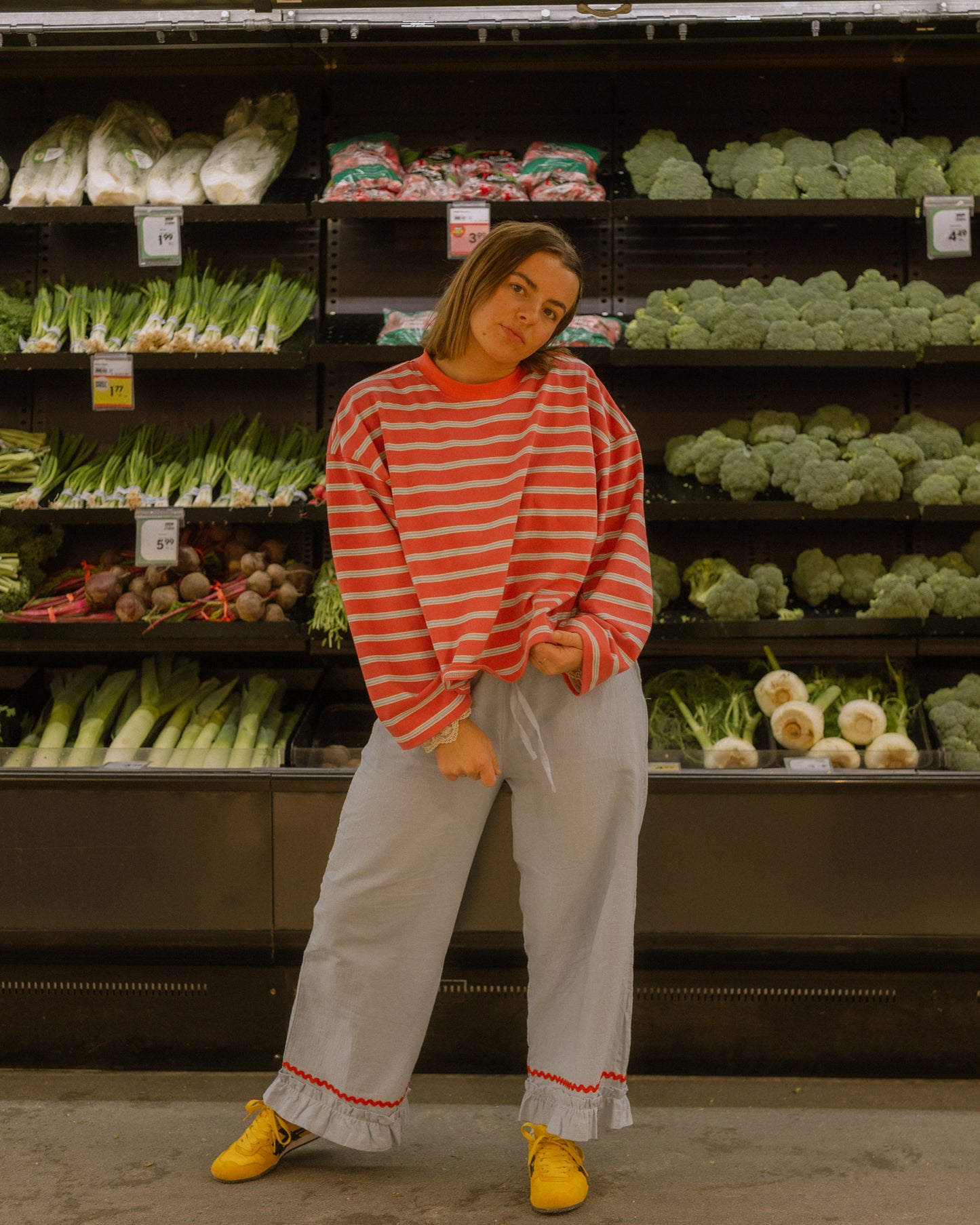 woman's ruffle pants