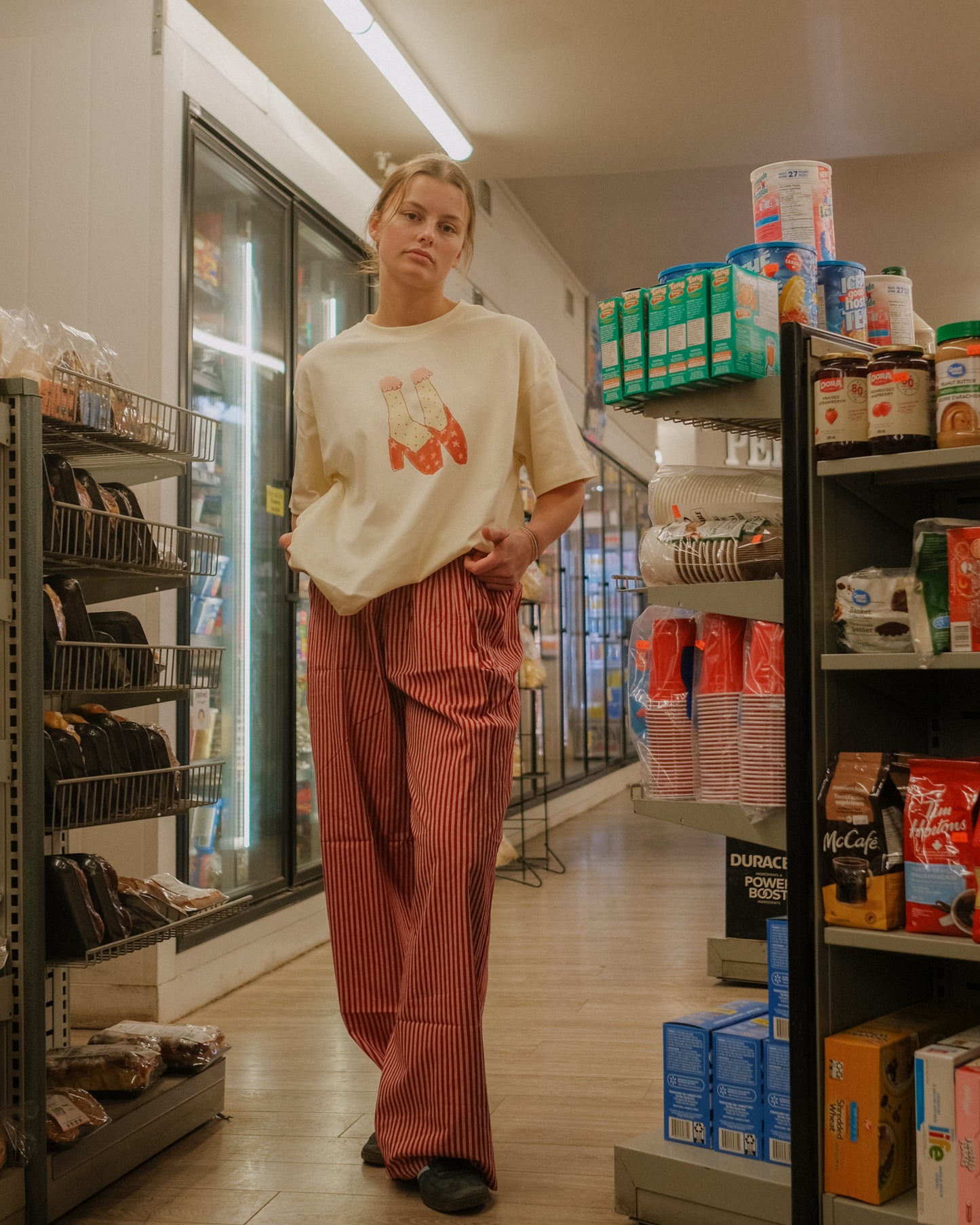 womans starry heels tee