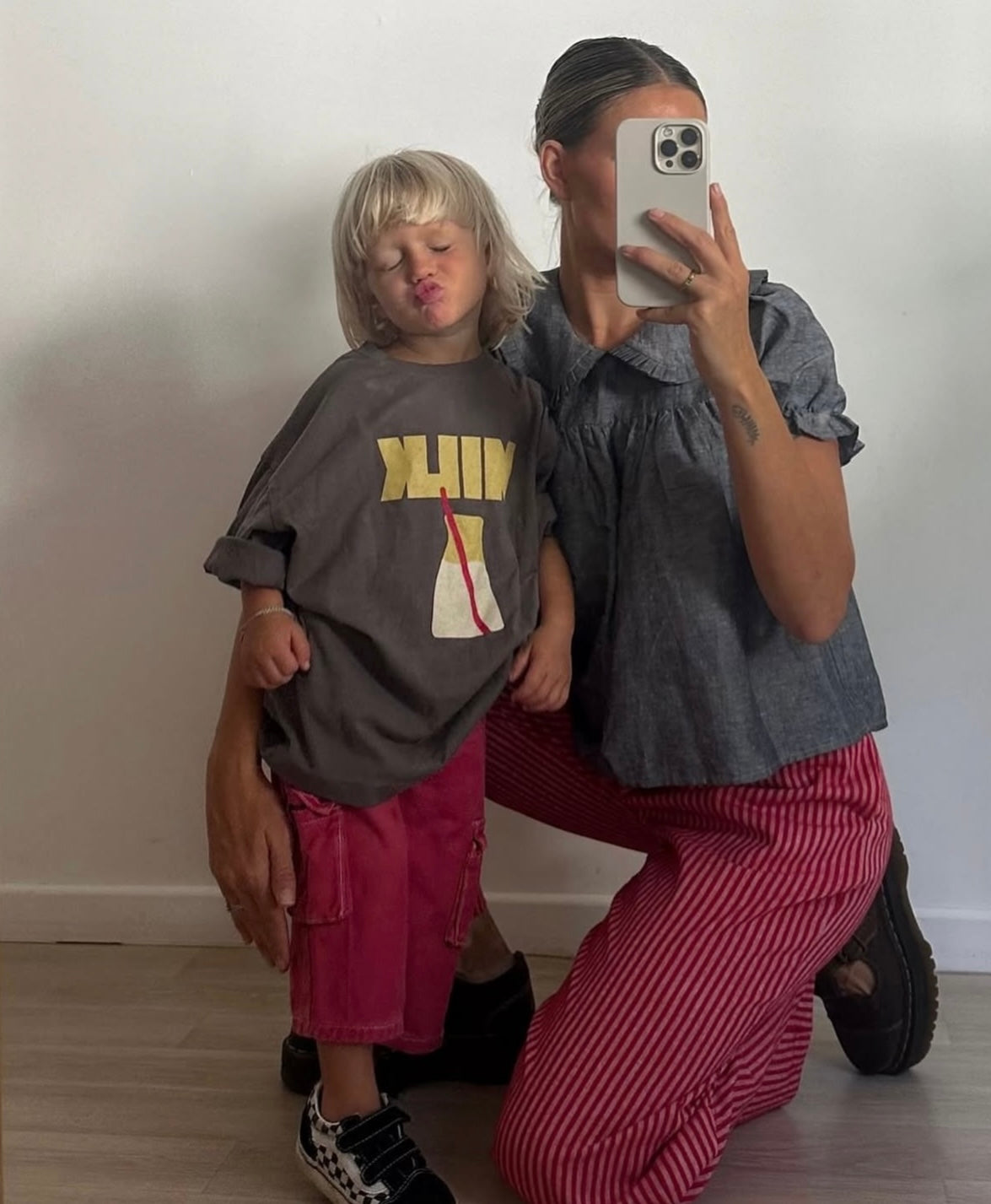 washed black milk tee kids - COMING SOON