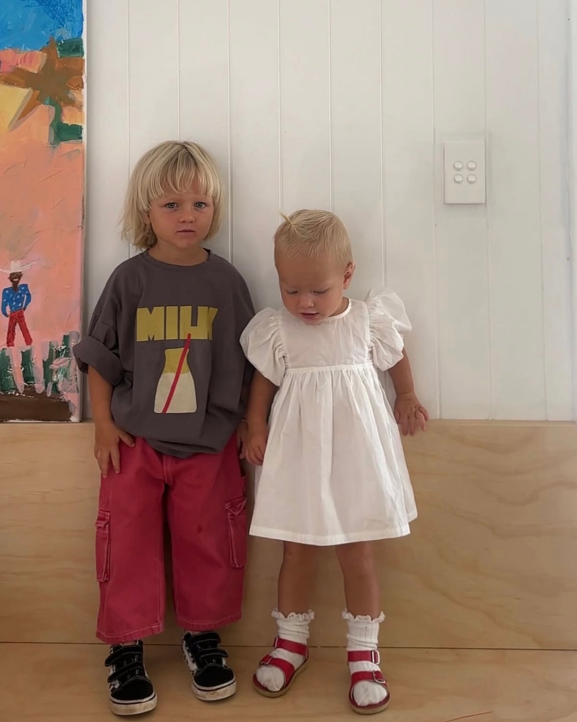 washed black milk tee kids - COMING SOON