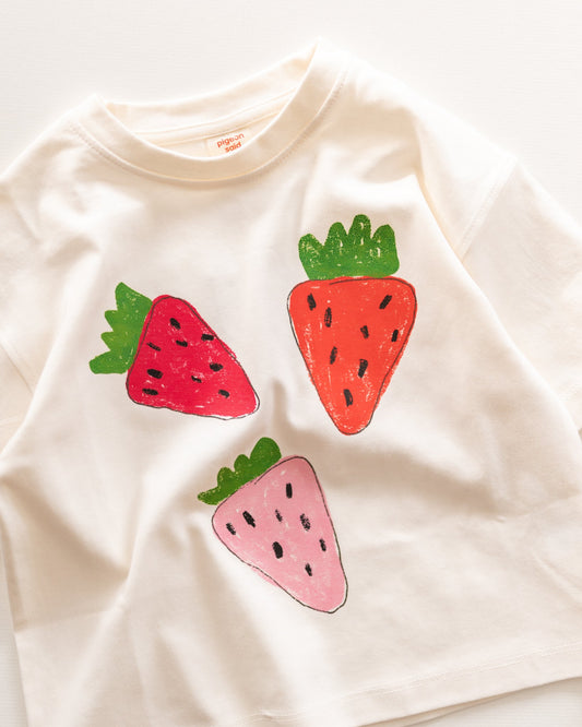 strawberries tee - Pigeon said please
