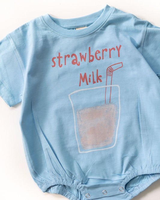 strawberry milk romper - Pigeon said please