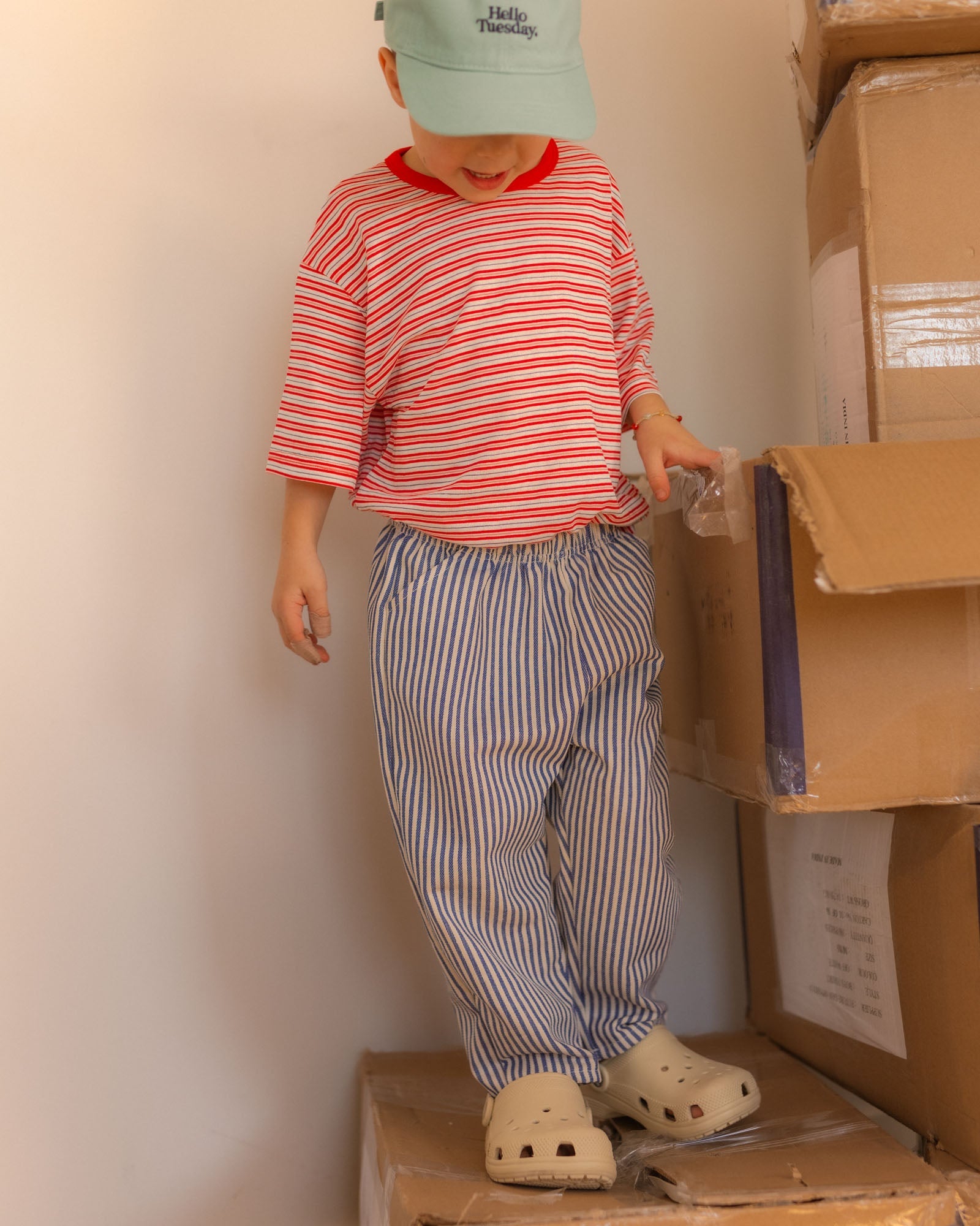 strawberry stripes tee - Pigeon said please
