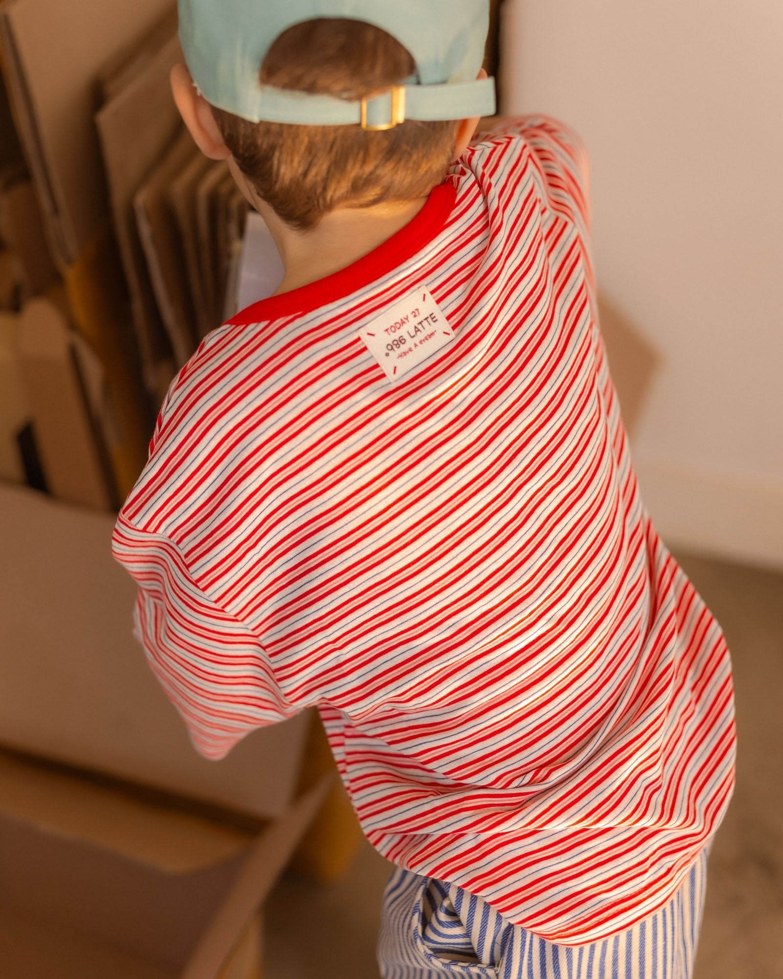 strawberry stripes tee - Pigeon said please