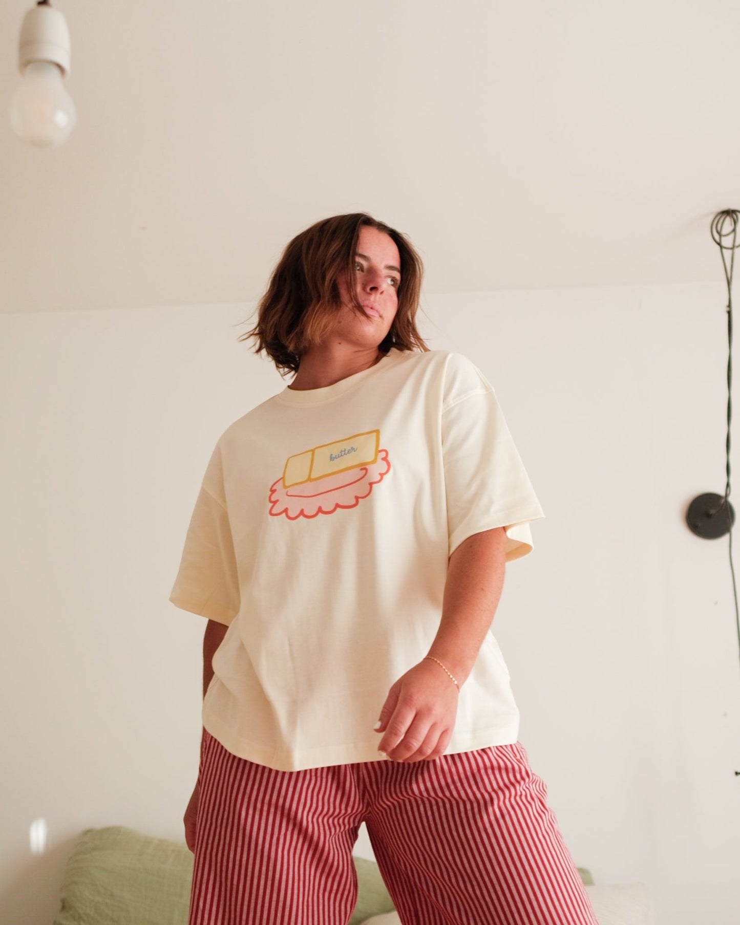 womans butter dish tee - Pigeon said please