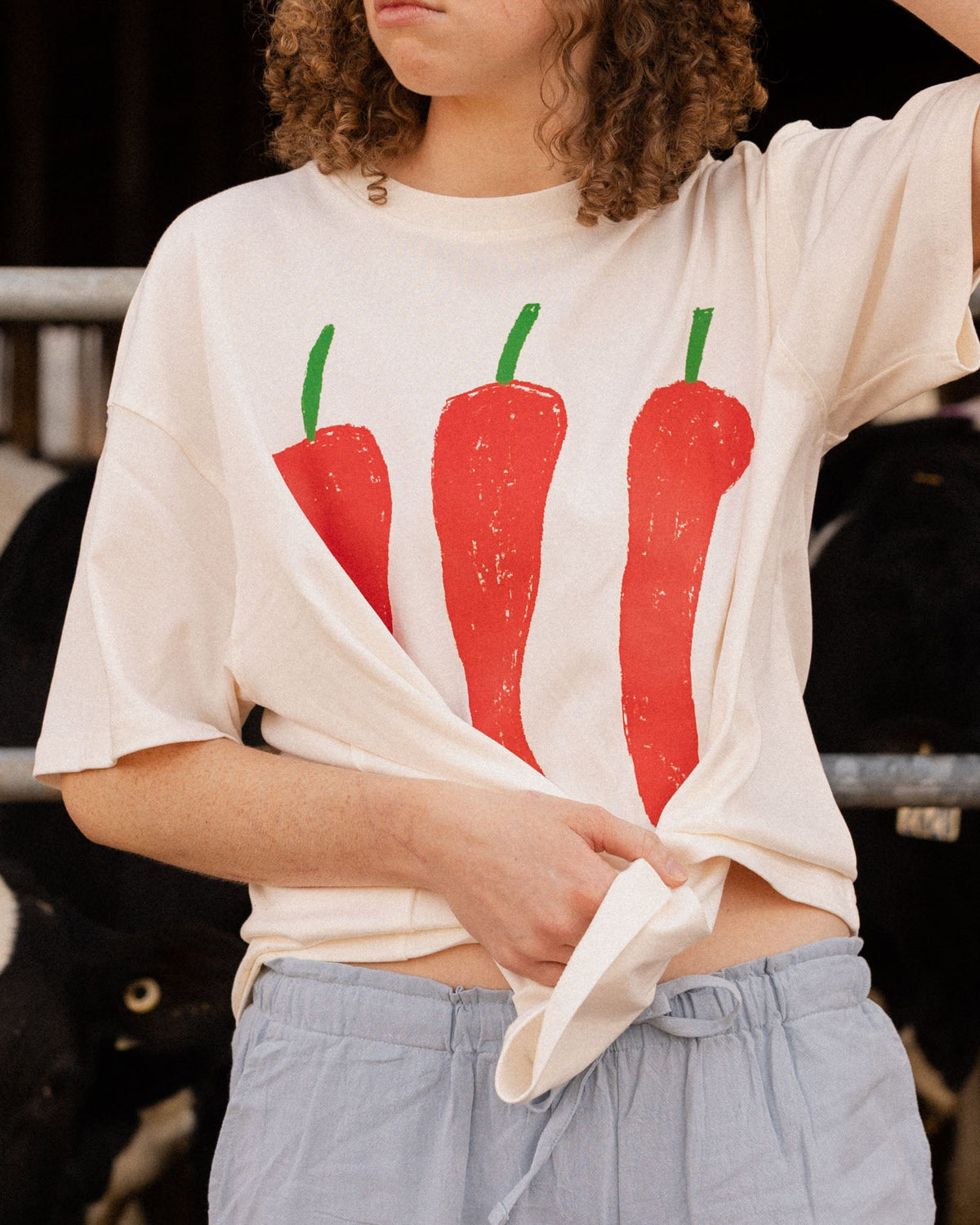 womans chilli peppers tee - Pigeon said please