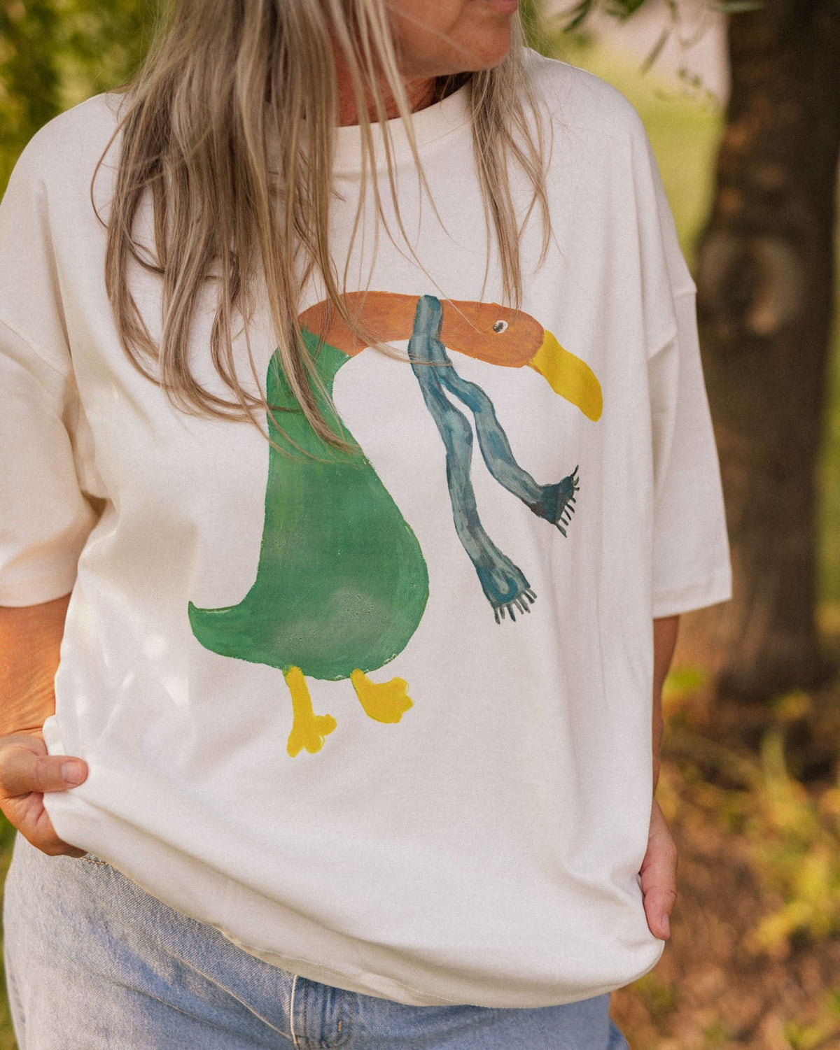 woman's silly goose tee - Pigeon said please
