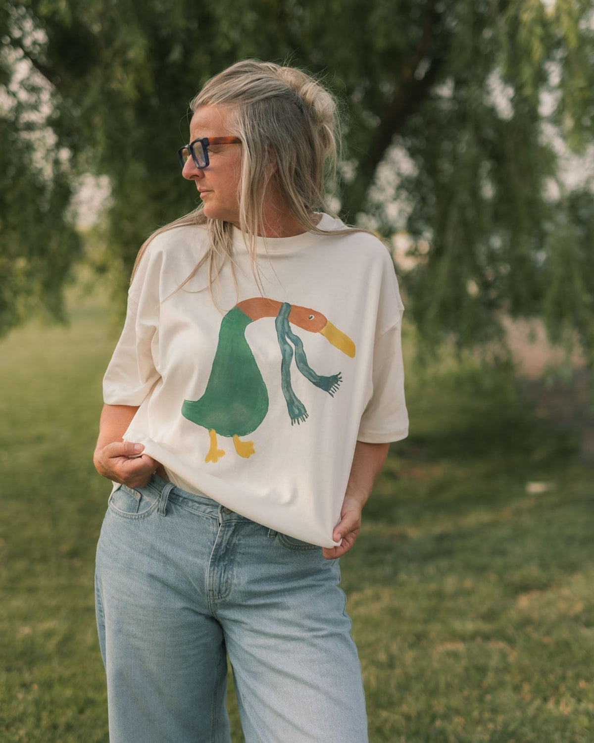 woman's silly goose tee - Pigeon said please