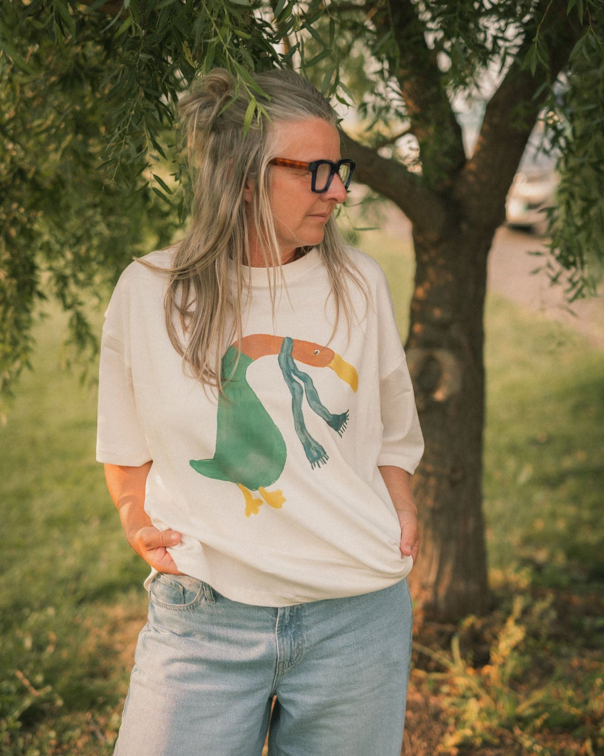 woman's silly goose tee - Pigeon said please